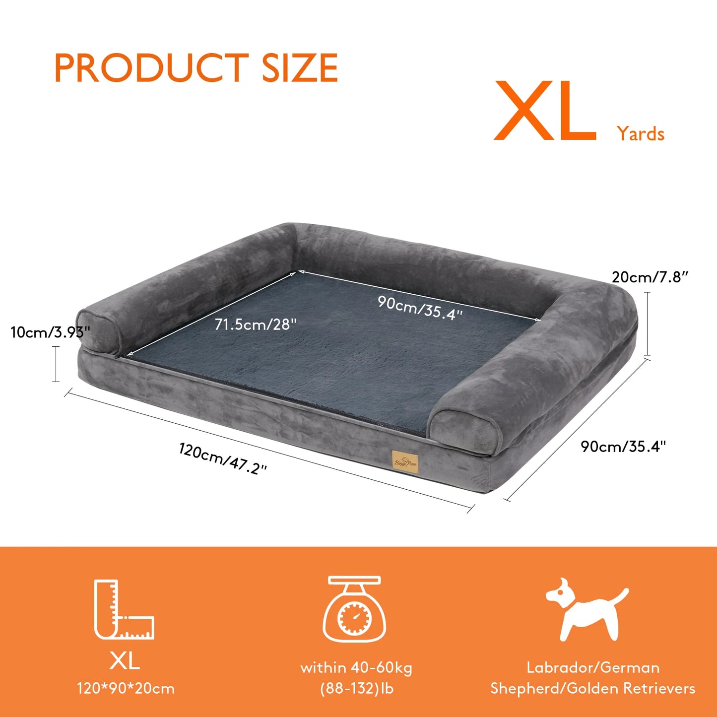 BINGOPAW PremiumPlus Orthopedic Therapeutic Dog Bed With Removable Washable Cover