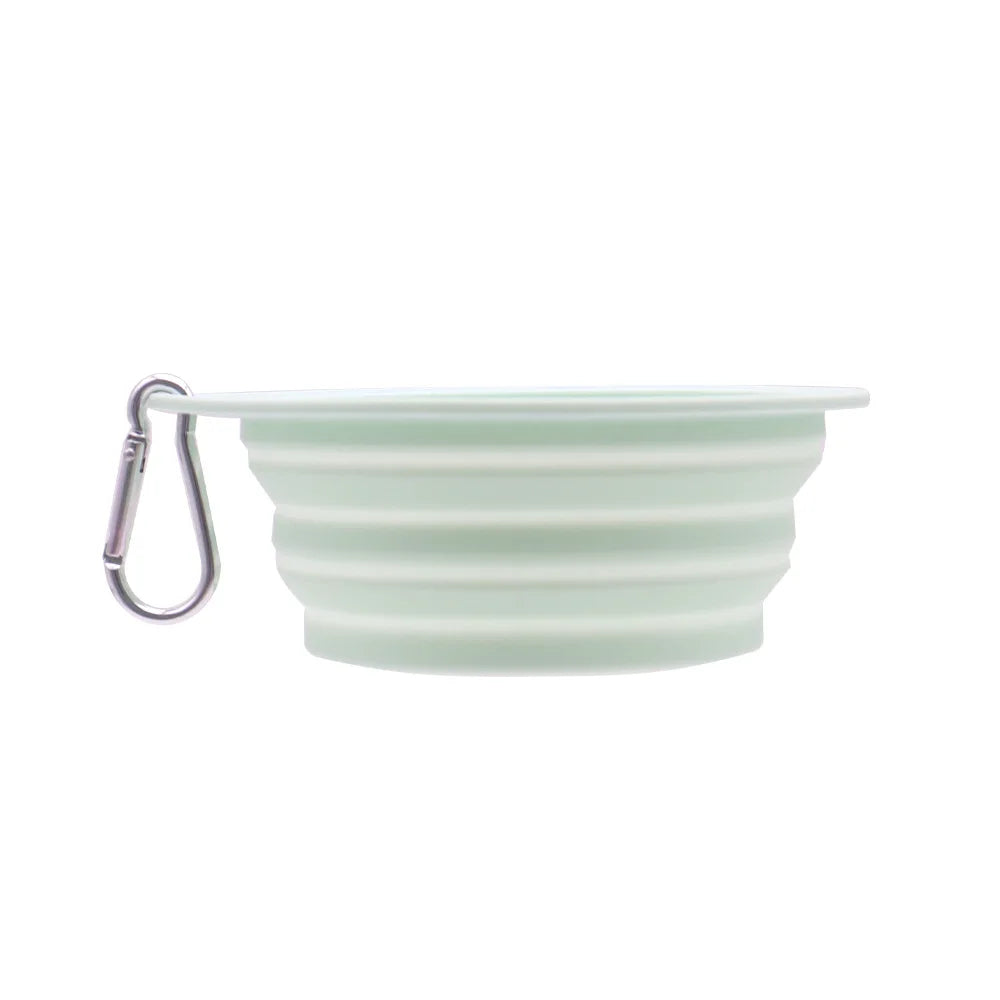 Collapsible Outdoor ExtraLongEnduranceCarabinerDogFoodWaterBowls UltraCarabinerTravel