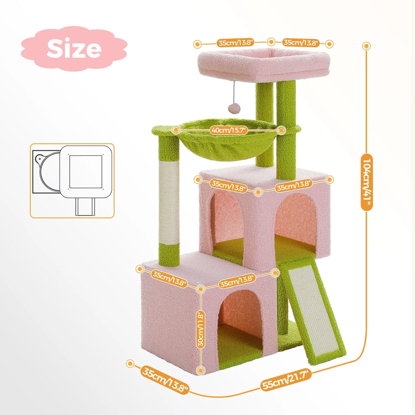 PAWZ Road Indoor Cat Tree Multi Level Tower With Condos