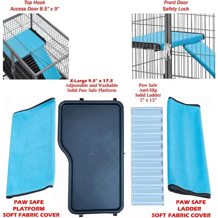 NONECN Deluxe Two Tiers Small Animal Critter Cage
