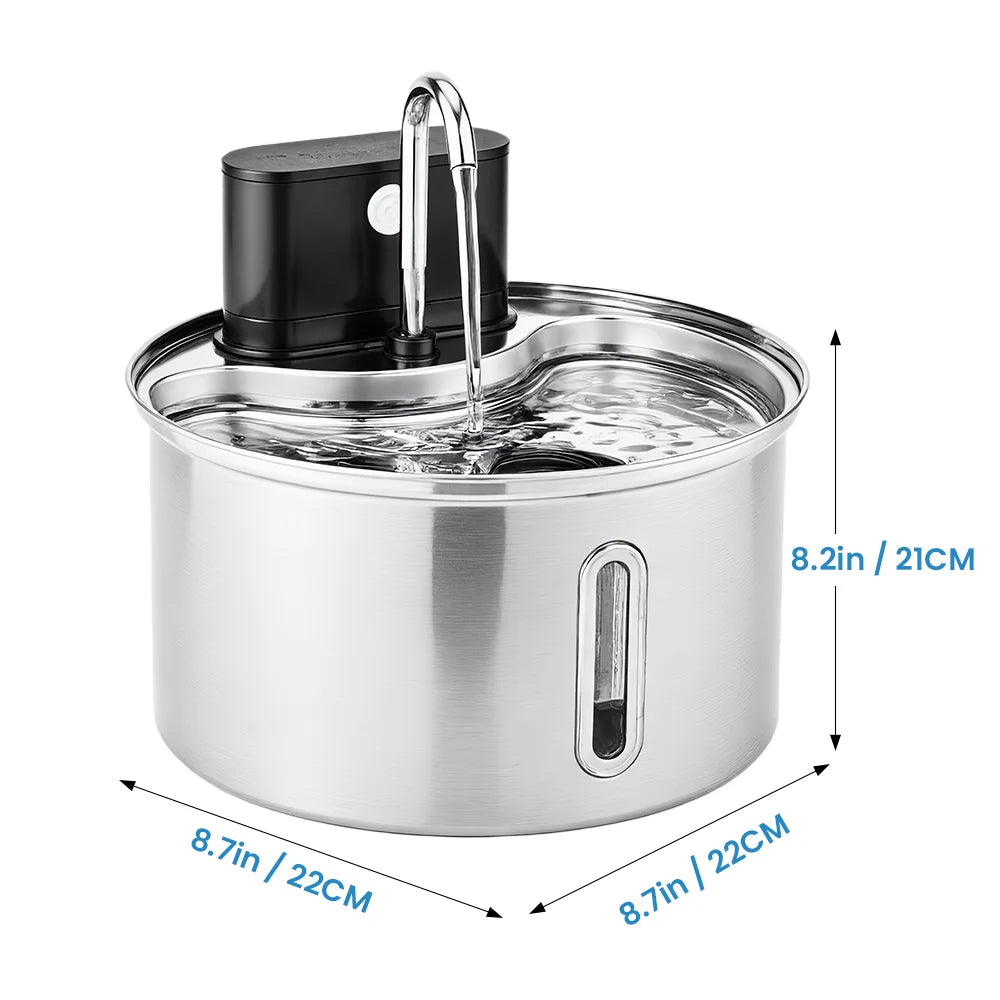 Cityflee Stainless Steel DomesticCat Water Fountain Sensor Wireless Automatic Dispenser