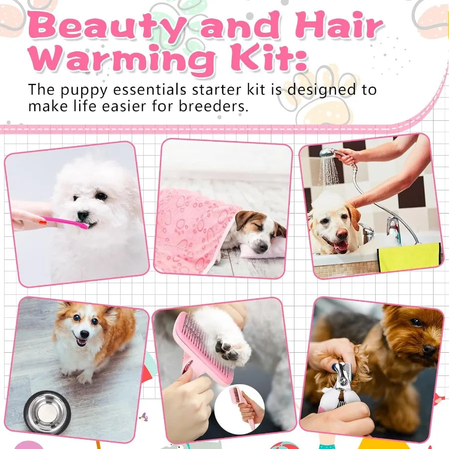 65 Piece Puppy Essentials Starter Kit For Small Dogs