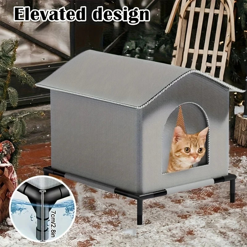 NONECN Outdoor Cat House All-Weather Shelter Foam Insulation