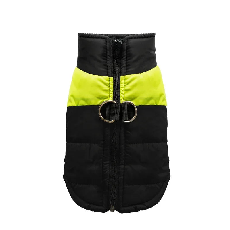 Waterproof Warm Dog Coat Winter Vest Padded Zipper Jacket