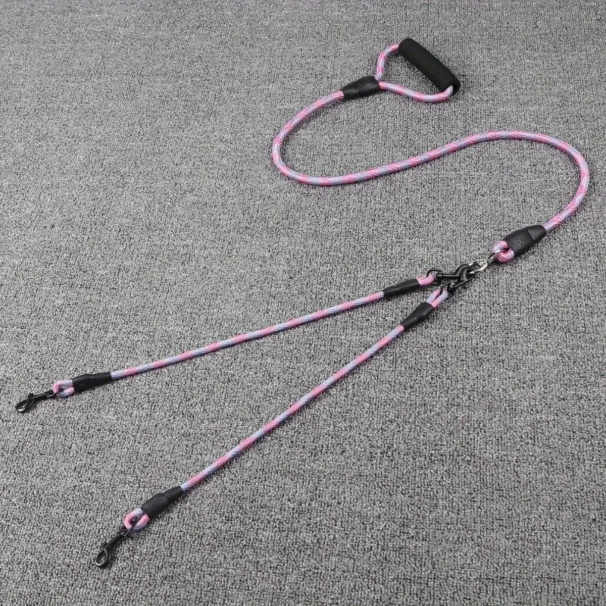 Dual Head Dog Leash Detachable AntiWinding Traction Rope