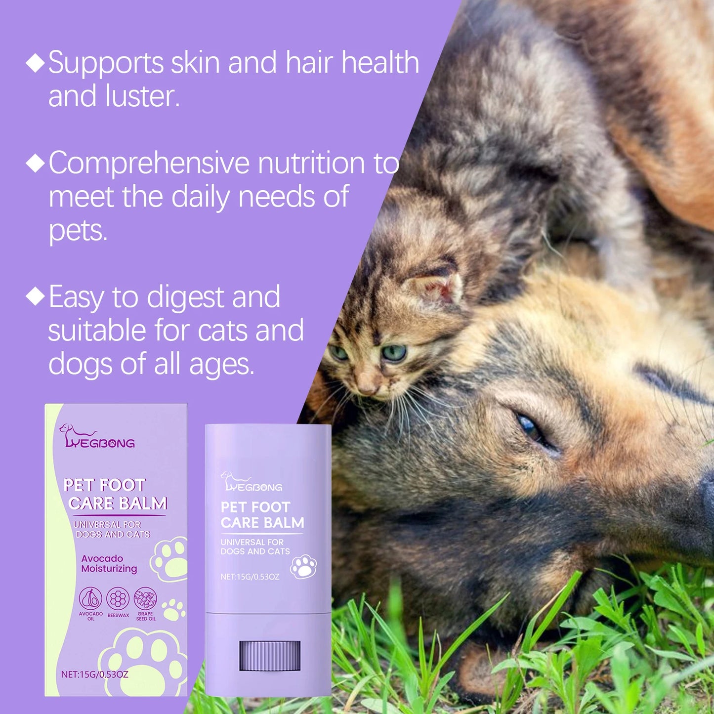 YEGBONG Pet Paw Cold Weather Moisturizer Balm Avocado Nourish