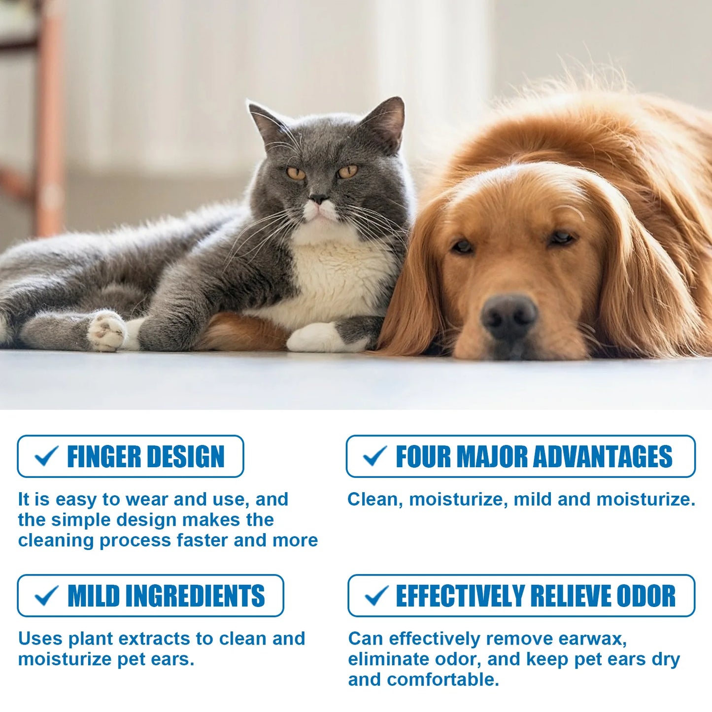 YEGBONG ProfessionalGrade EarCleaning FingerWipes For Dogs And Cats OdorElimination