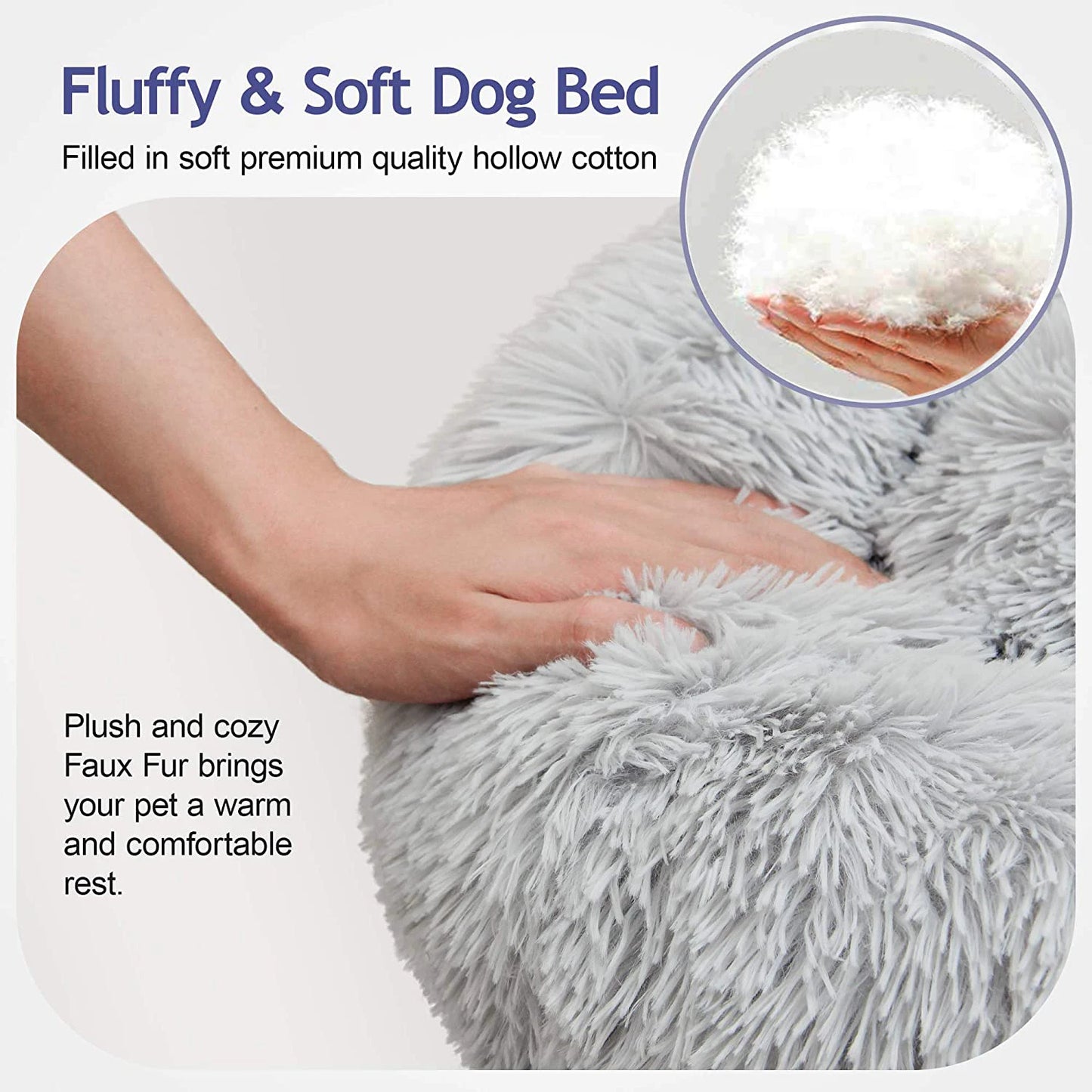 Donut Dog Bed Warm Plush Cushion For Dogs And Cats