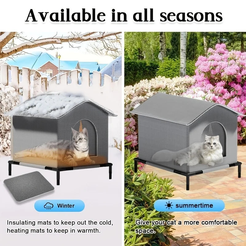 NONECN Outdoor Cat House All-Weather Shelter Foam Insulation