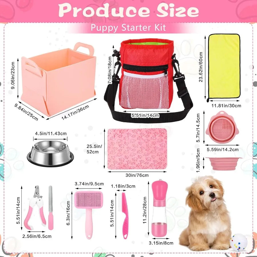65 Piece Puppy Essentials Starter Kit For Small Dogs