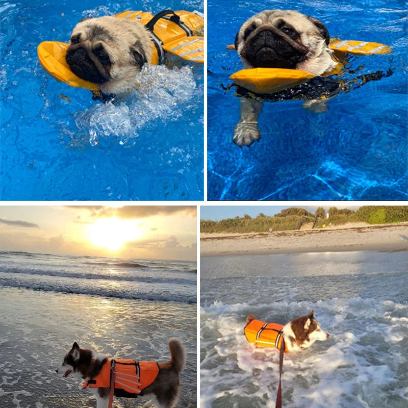 NONECN Dog Life Jacket Reflective Adjustable Safety Vest For Surfing And Enhanced Buoyancy