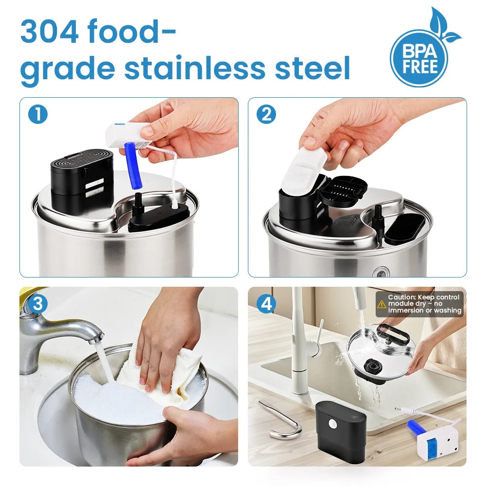 Cityflee Stainless Steel DomesticCat Water Fountain Sensor Wireless Automatic Dispenser