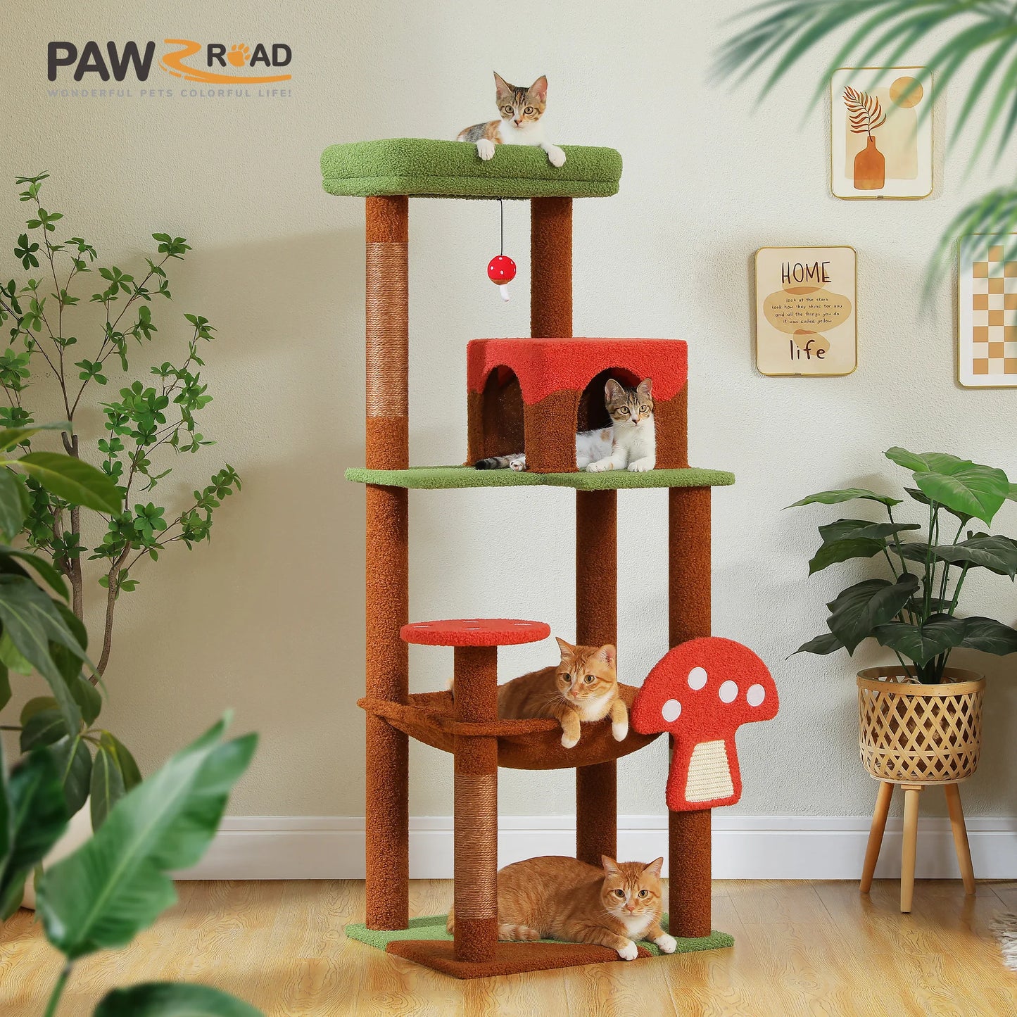 PAWZ Road PremiumQuality UltraDurable MultiLevel CatTree Structure ScratchingPosts Condo Included