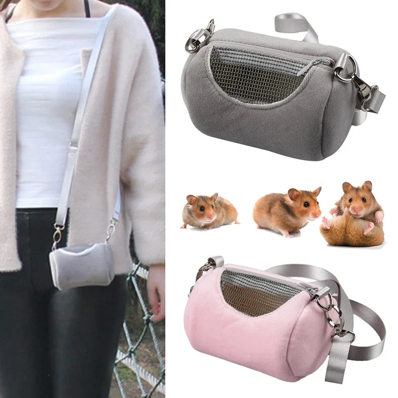 NONECN Hamster Carrier Bag Cross Body Visible Mesh Travel Cage For Pets