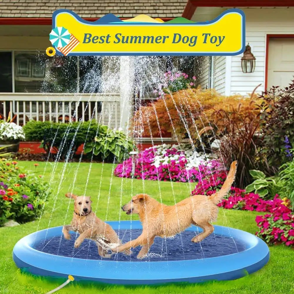 Summer Pet Dog Interactive Fountain Toy Inflatable Pool Spray Mat