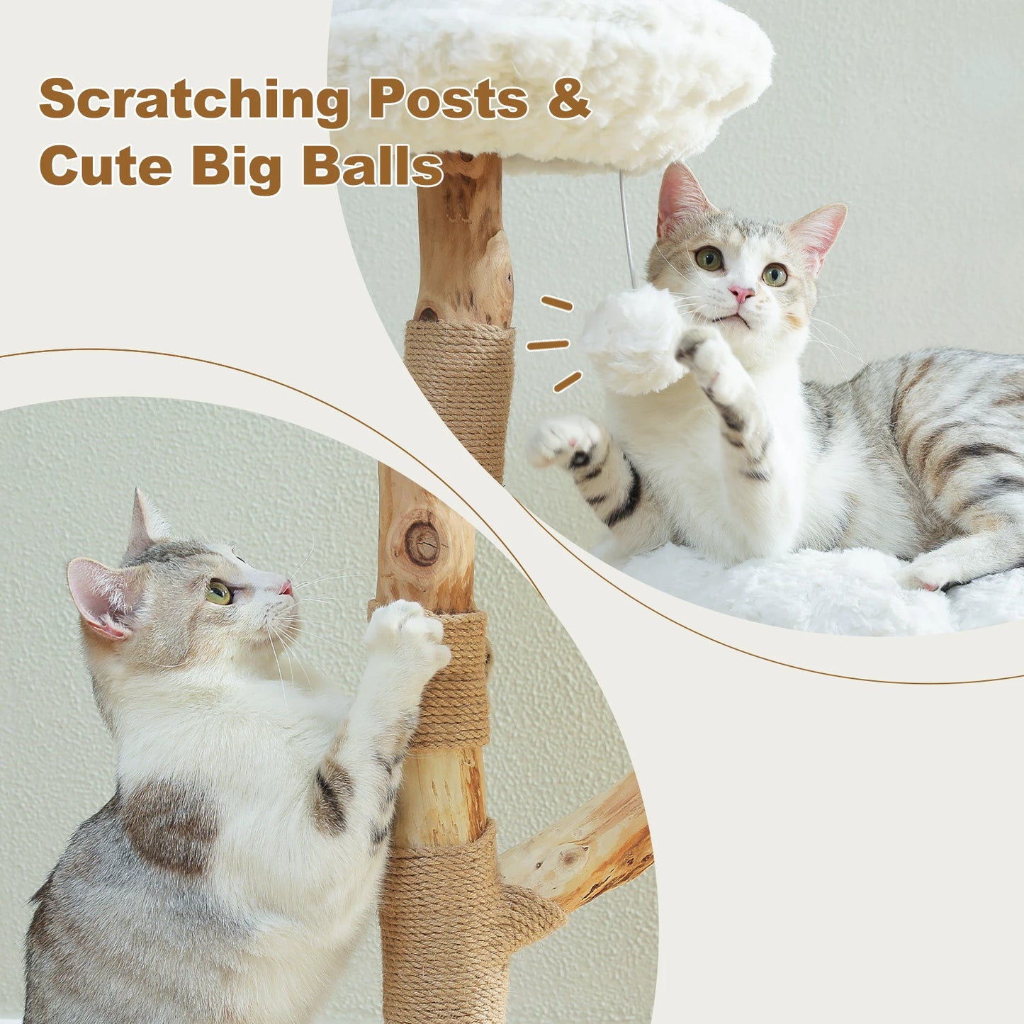 PAWZ Road Flower Cat Tree Indoor Cat Tower PremiumHighQualitySolidWoodConstruction