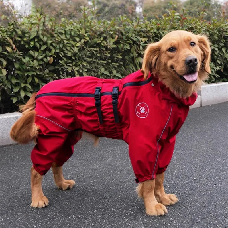 Waterproof Reflective Dog Rain Coat Jumpsuit For Outdoor Use