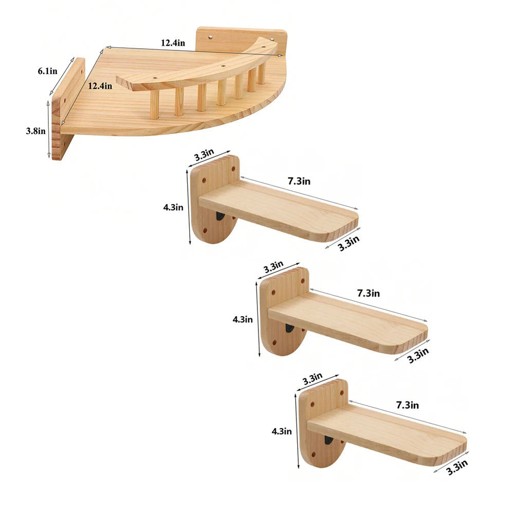 PETRAVELCN Corner Hammock With Steps Cat Tree For Indoor Cats