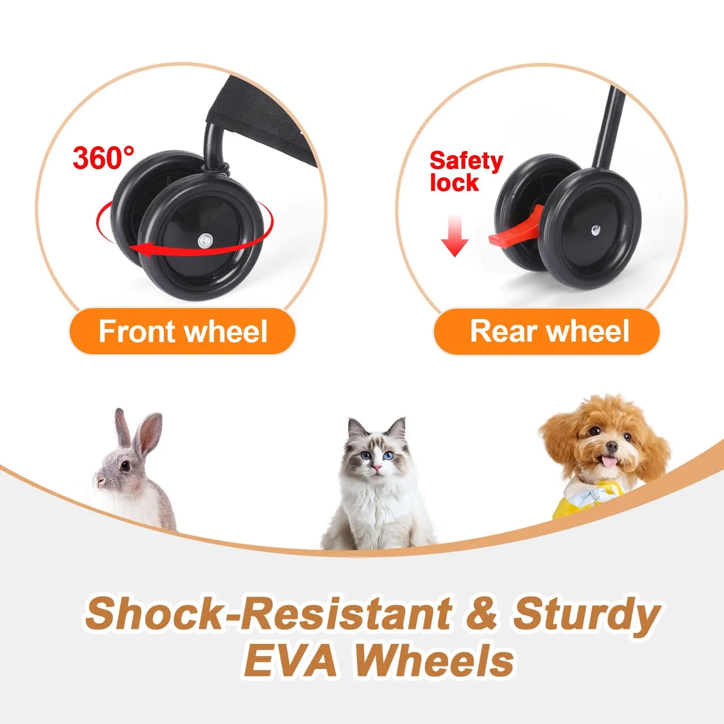 Travel Portable Dog Stroller For Small Dogs And Cats Pet Carrier With Easy Fold System