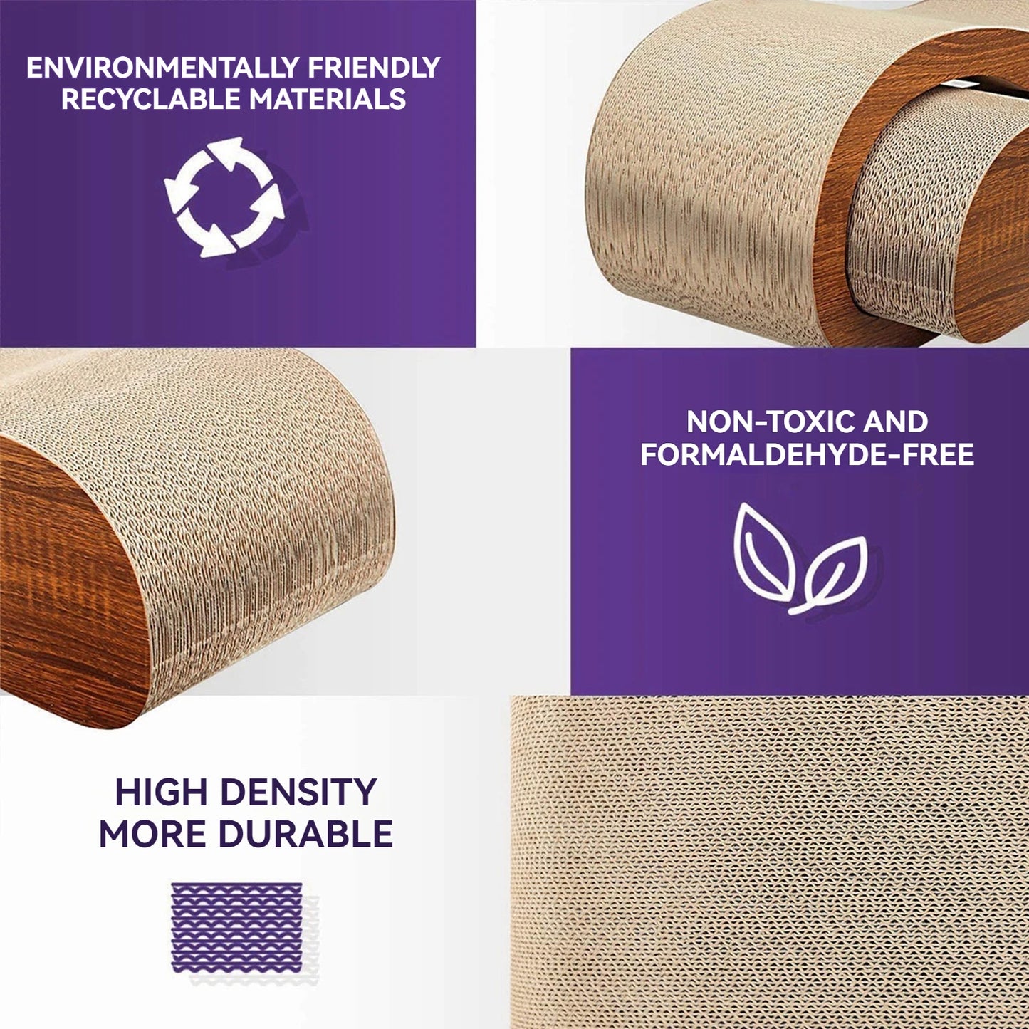 2 In 1 Cat Scratcher LoungeBed Integrated ScratchingPost Prolonged FurnitureProtection