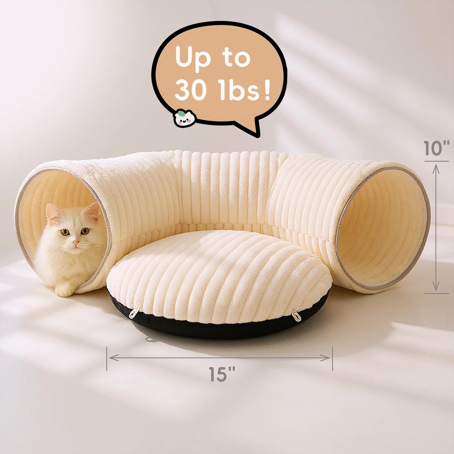 PETRAVELCN Premium Cat Tunnel Bed With Toys 2 In 1