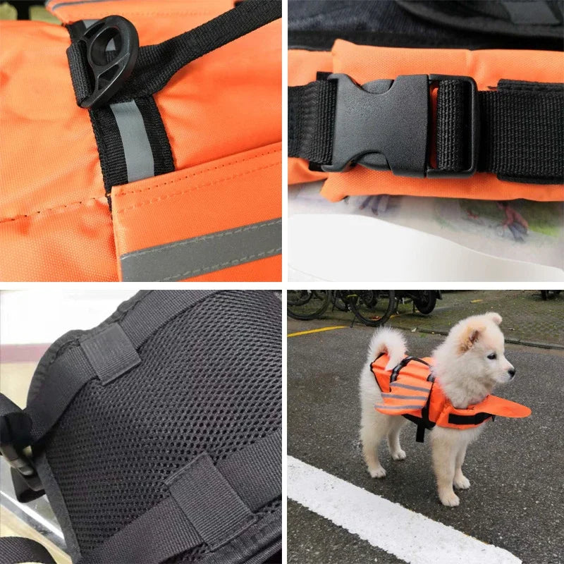 NONECN Dog Life Jacket Reflective Adjustable Safety Vest For Surfing And Enhanced Buoyancy
