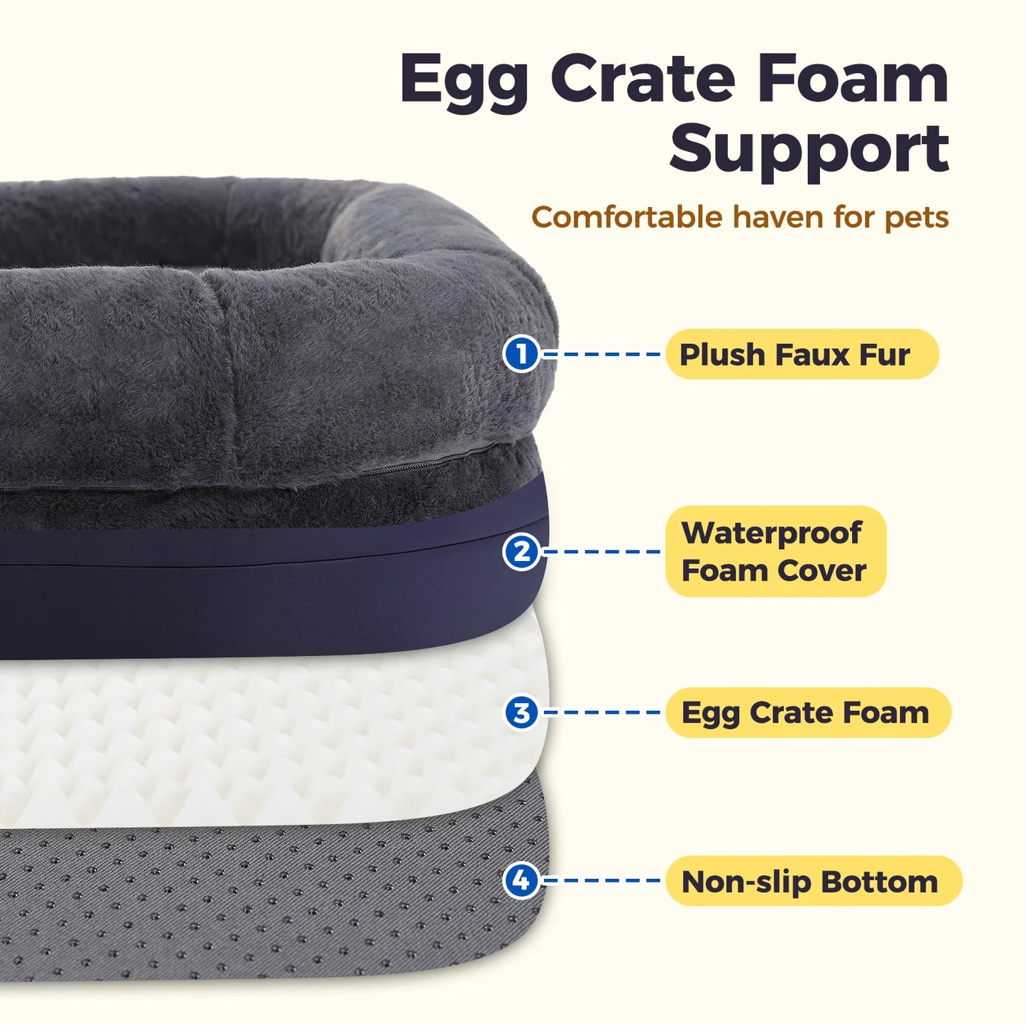 PAWZ Road Foldable Dog Bed Washable Non-Slip For Dogs