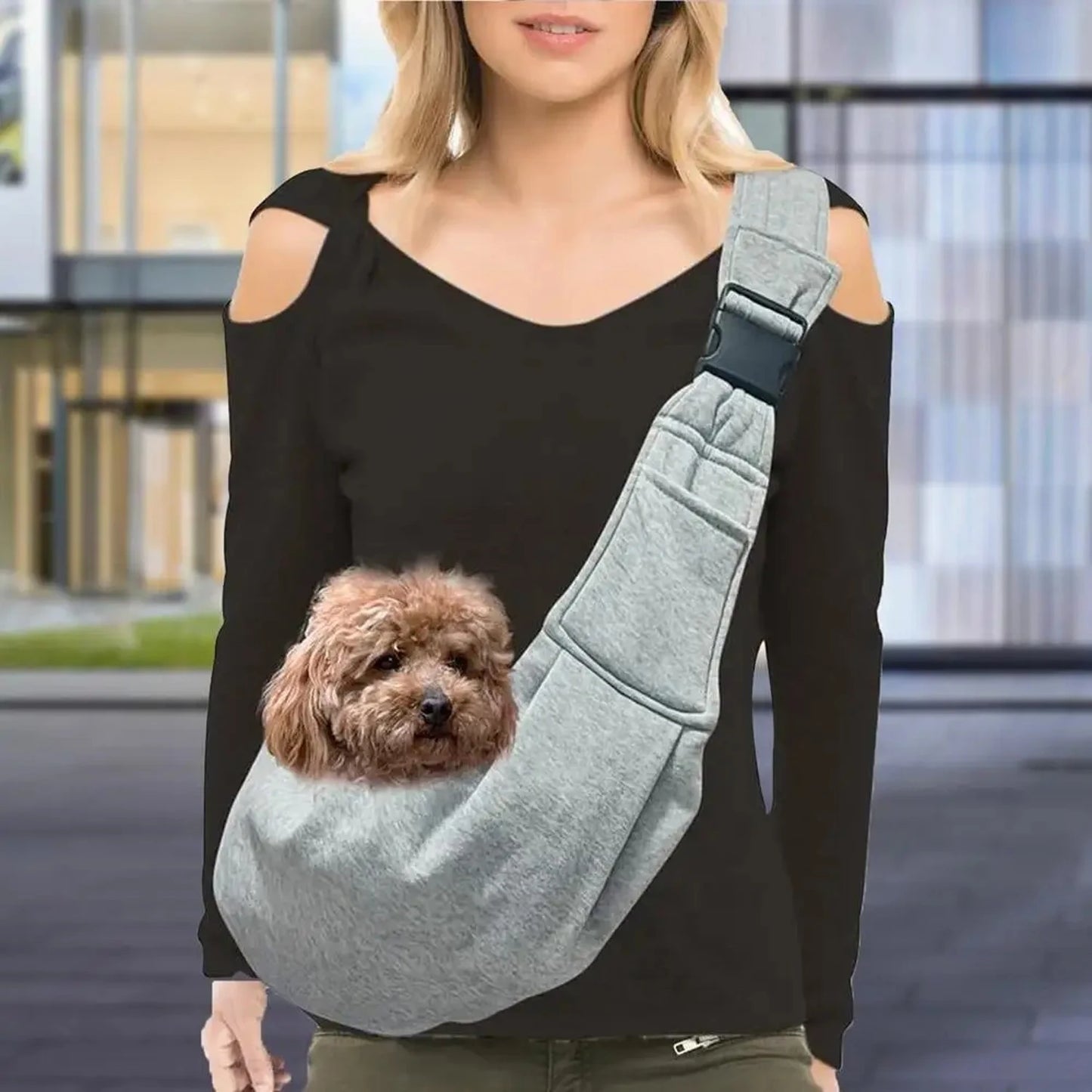 Hands Free Reversible Small Pet Sling Carrier Bag For Cats Dogs Comfort Travel Easy Use