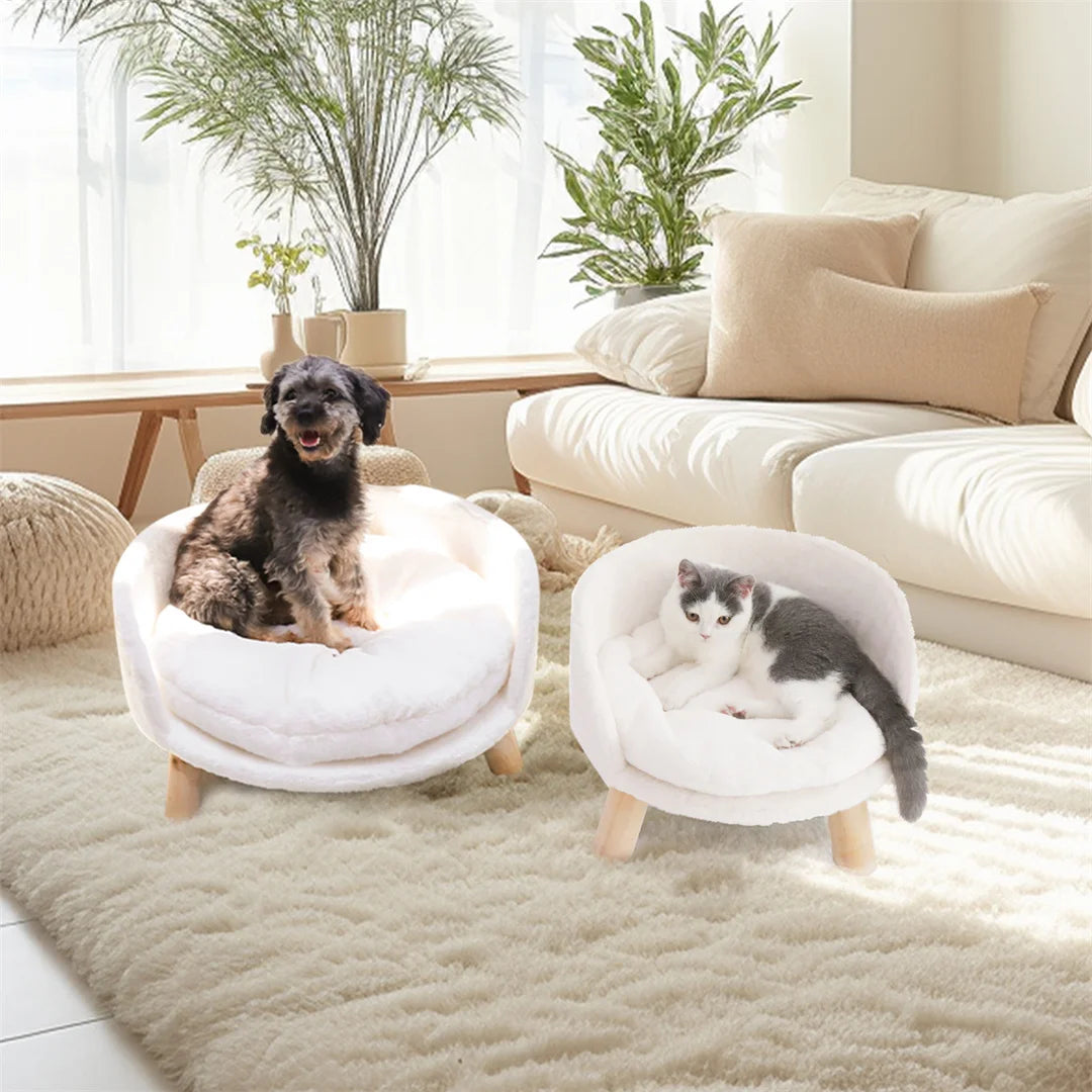 NONECN Luxury Cat Bed Plush Nesting Sofa Washable Waterproof Mat