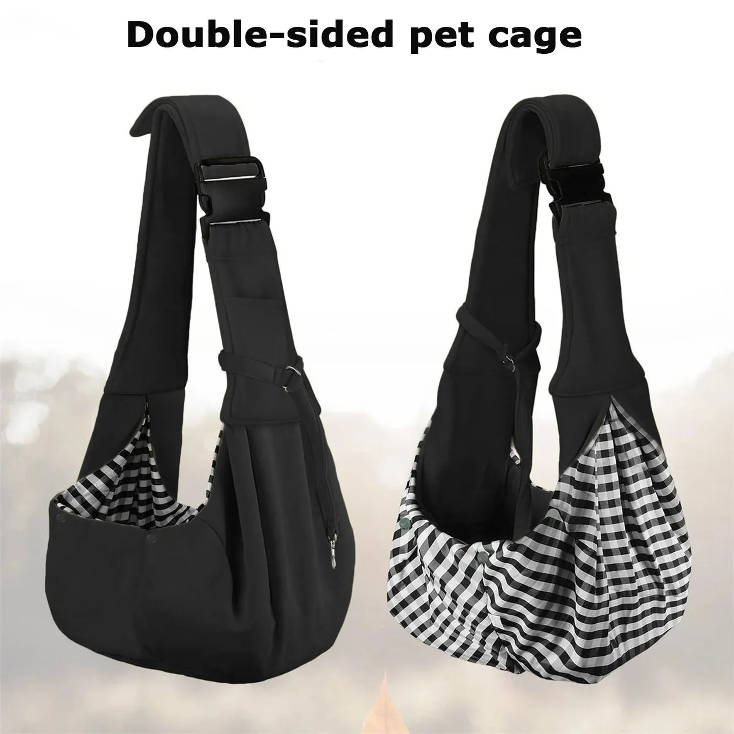 Hands Free Reversible Small Pet Sling Carrier Bag For Cats Dogs Comfort Travel Easy Use