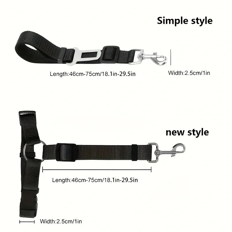 Two In One Pet Car Seat Belt And Nylon Leash For Dogs Adjustable Backseat Safety Features