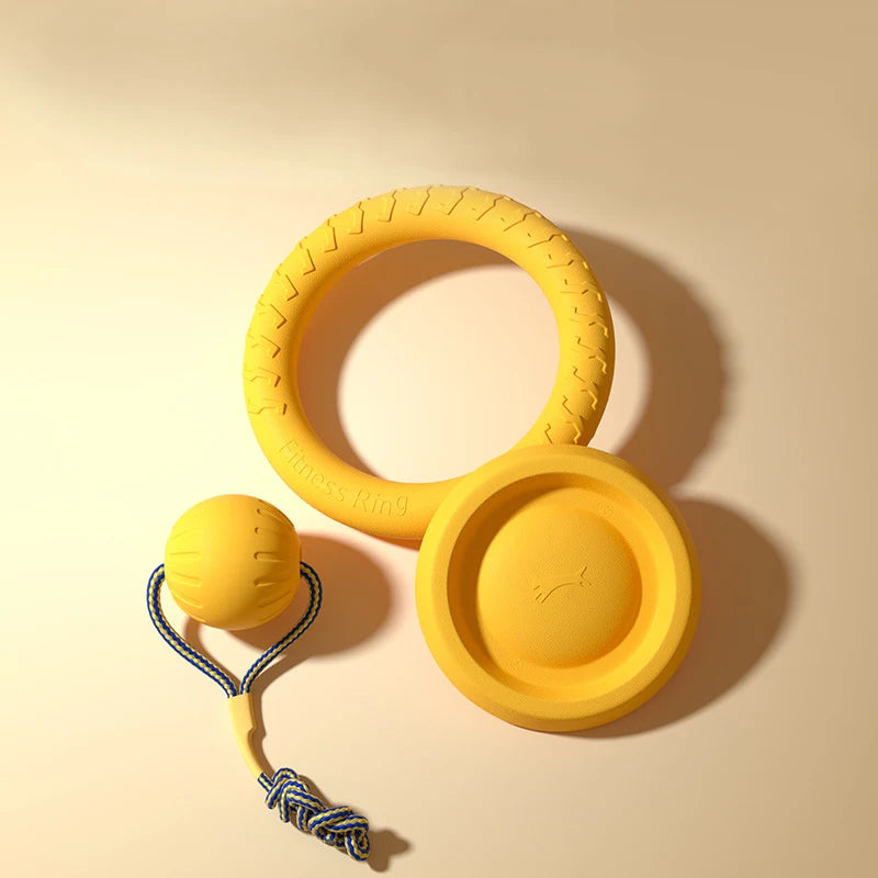 Durable Dog Toys 4 Pack Flying Disc Ball Tug Rope Chew Proof Teeth Cleaning Set For Puppies And Adults
