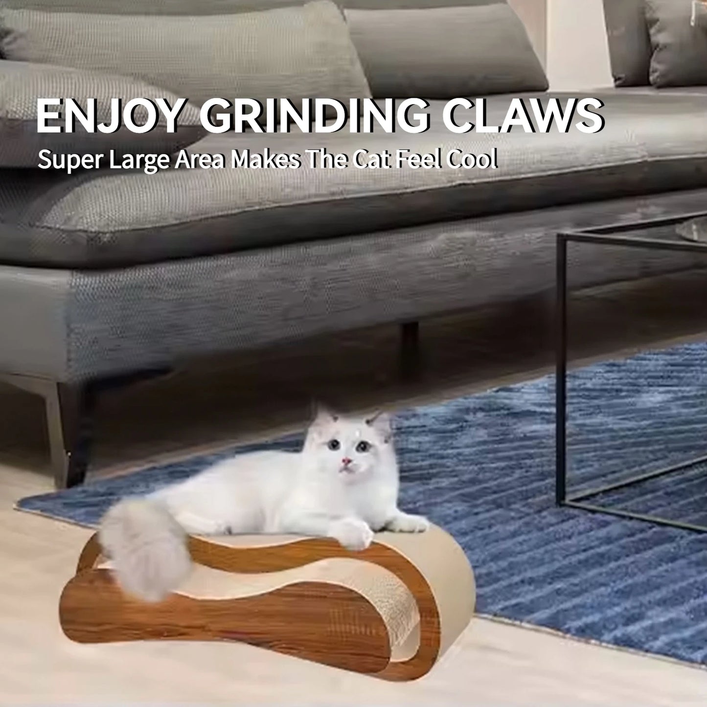 2 In 1 Cat Scratcher LoungeBed Integrated ScratchingPost Prolonged FurnitureProtection