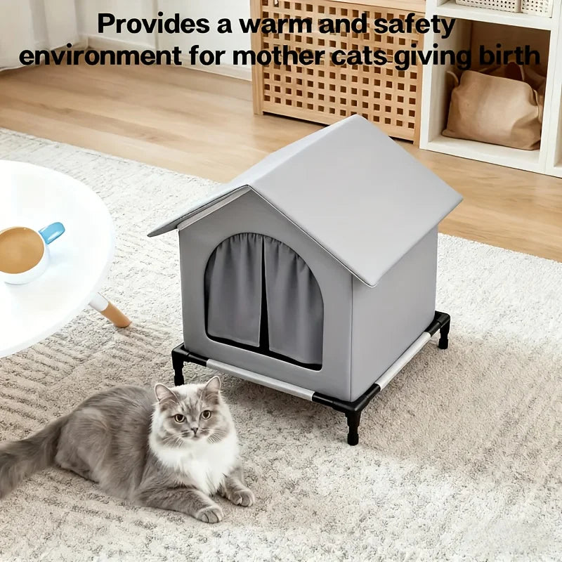 NONECN Outdoor Cat House All-Weather Shelter Foam Insulation