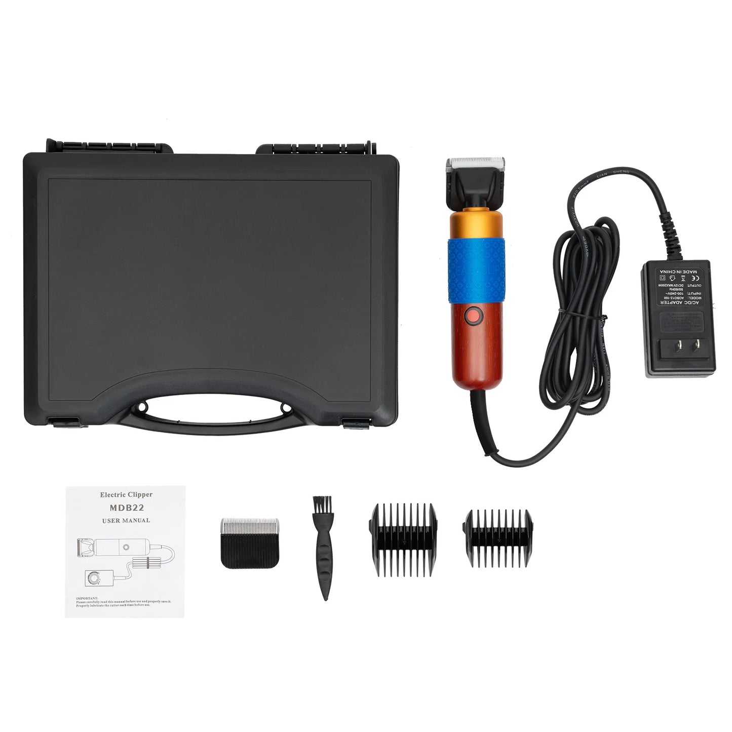 Bymaocar 200W Electric Pet Clippers Kit Low Noise Grooming Trimmer For Dogs Cats