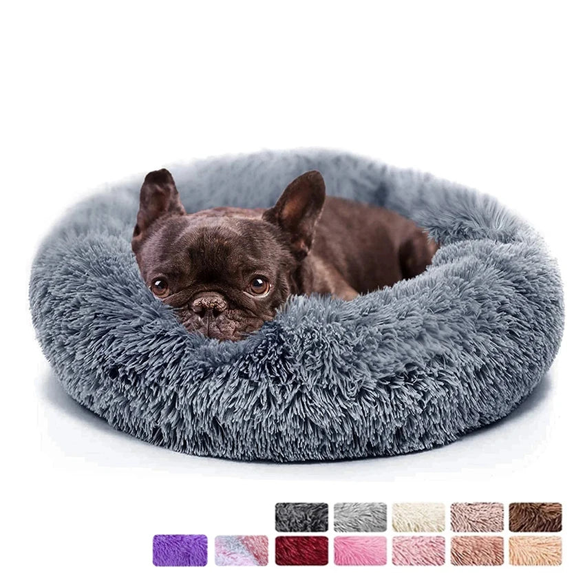 Donut Dog Bed Warm Plush Cushion For Dogs And Cats