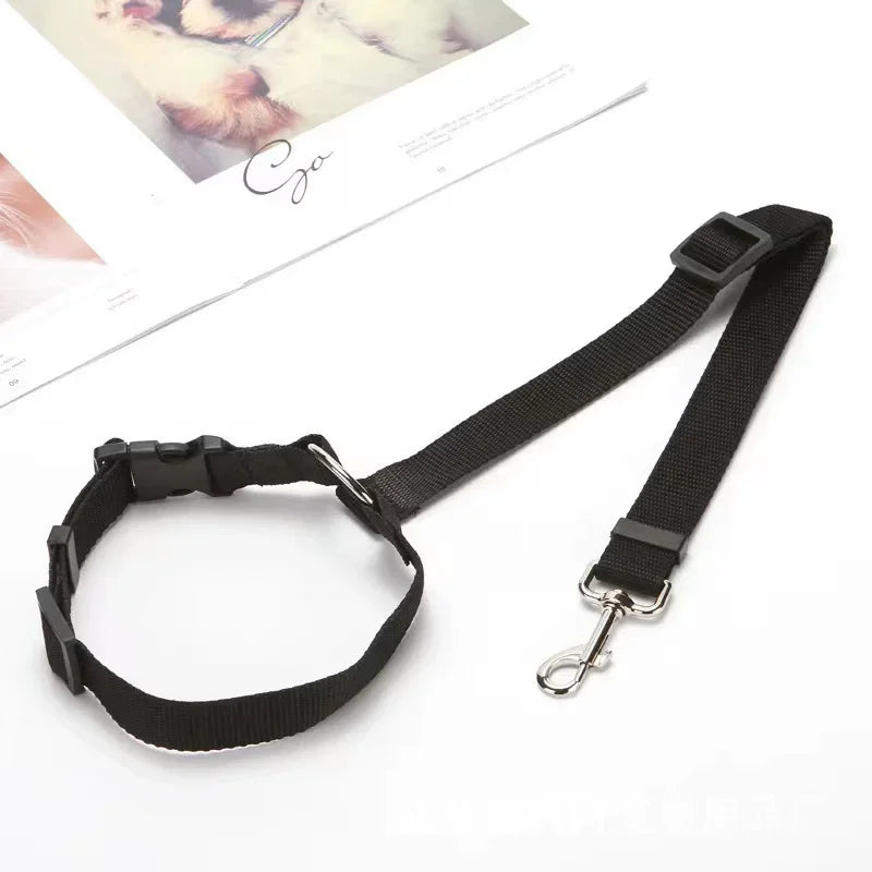 Two In One Pet Car Seat Belt And Nylon Leash For Dogs Adjustable Backseat Safety Features