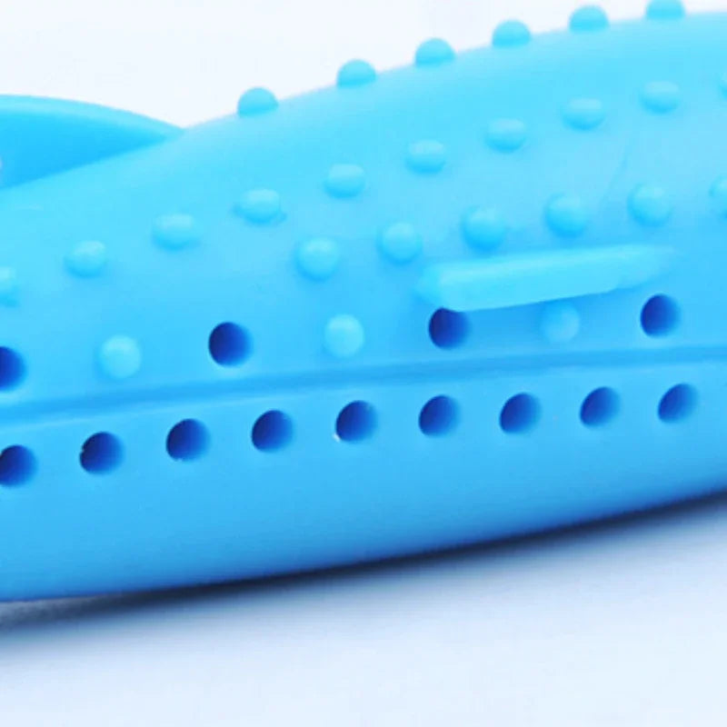 Fish-Shaped Silicone Cat Teeth Brushing Toy Non-Toxic Chew Interactive Experience