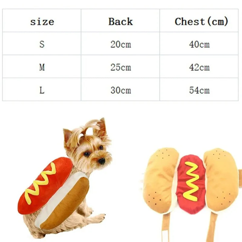 NONECN Hot Dog Sausage Dog Costume For Pets Adjustable Party Wear