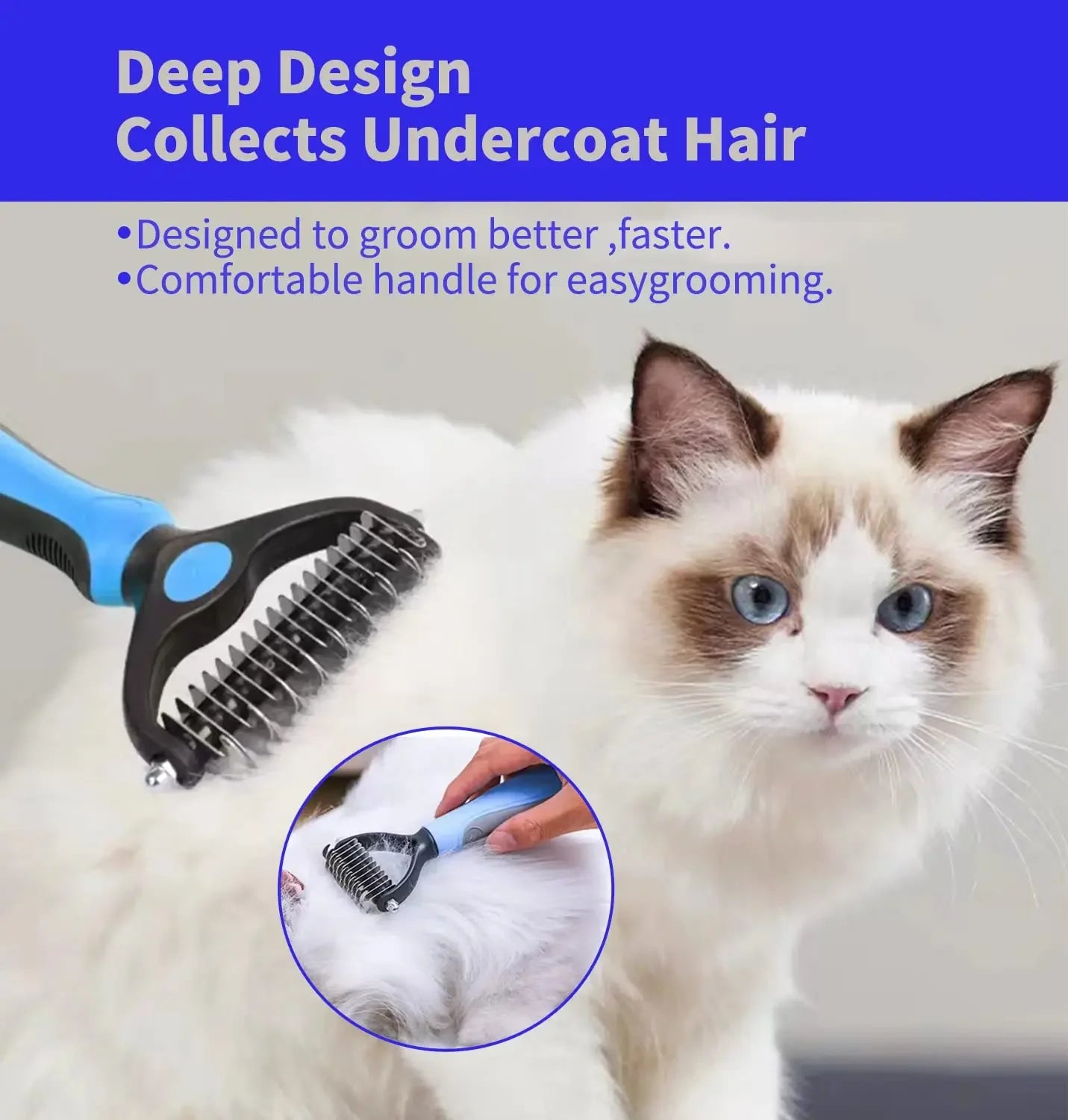 YOUSE ProfessionalGradeDesheddingBrush For Dogs And Cats Premium Fur Removal Solution