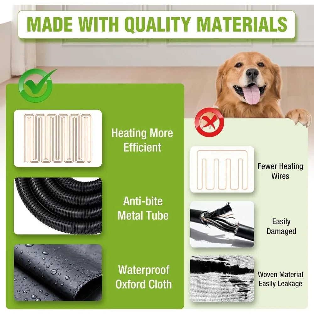 Thermally Heated Outdoor Dog House Insulated Weatherproofing Wooden Kennel HeatingPad