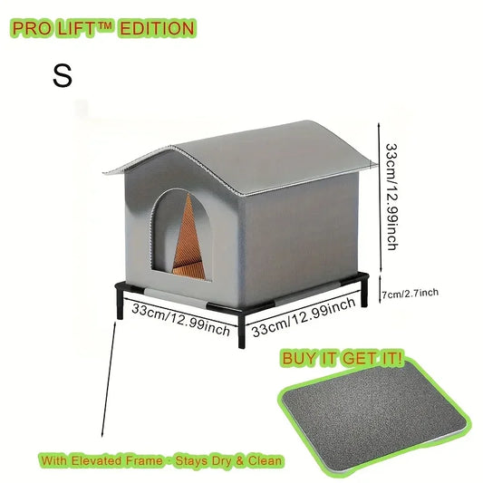 NONECN Outdoor Cat House All-Weather Shelter Foam Insulation