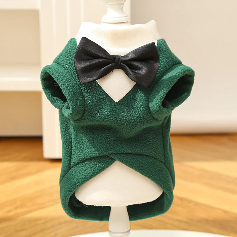 NONECN Autumn Winter Dog Tuxedo Vest Pet Formalwear Set