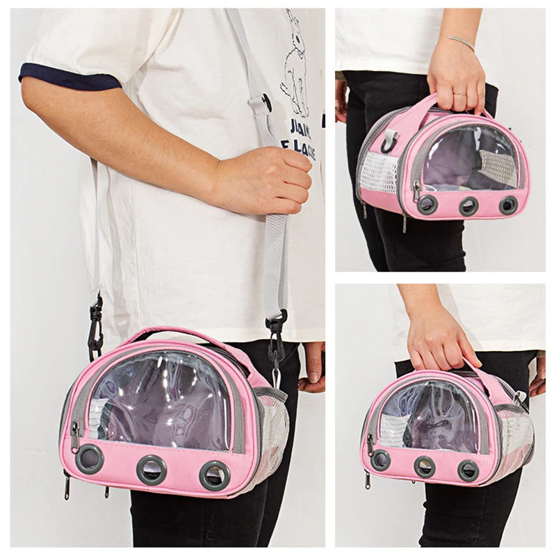 Portable Pet Carrier Bag With Breathable Mesh For Travel