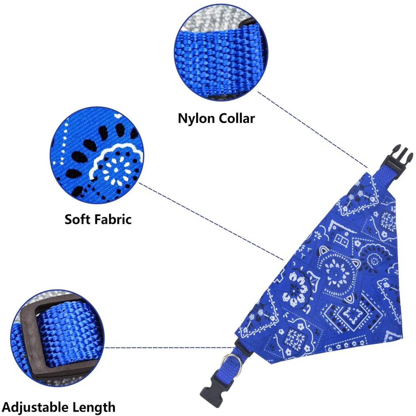 Adjustable Triangular Neckerchief Bandana For Pets Dog Cat Washable CottonFabric