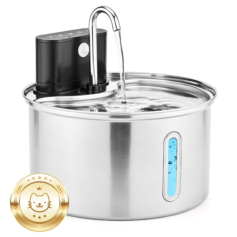 Cityflee Stainless Steel DomesticCat Water Fountain Sensor Wireless Automatic Dispenser