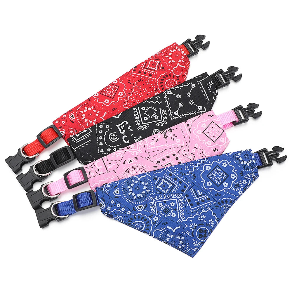Adjustable Triangular Neckerchief Bandana For Pets Dog Cat Washable CottonFabric