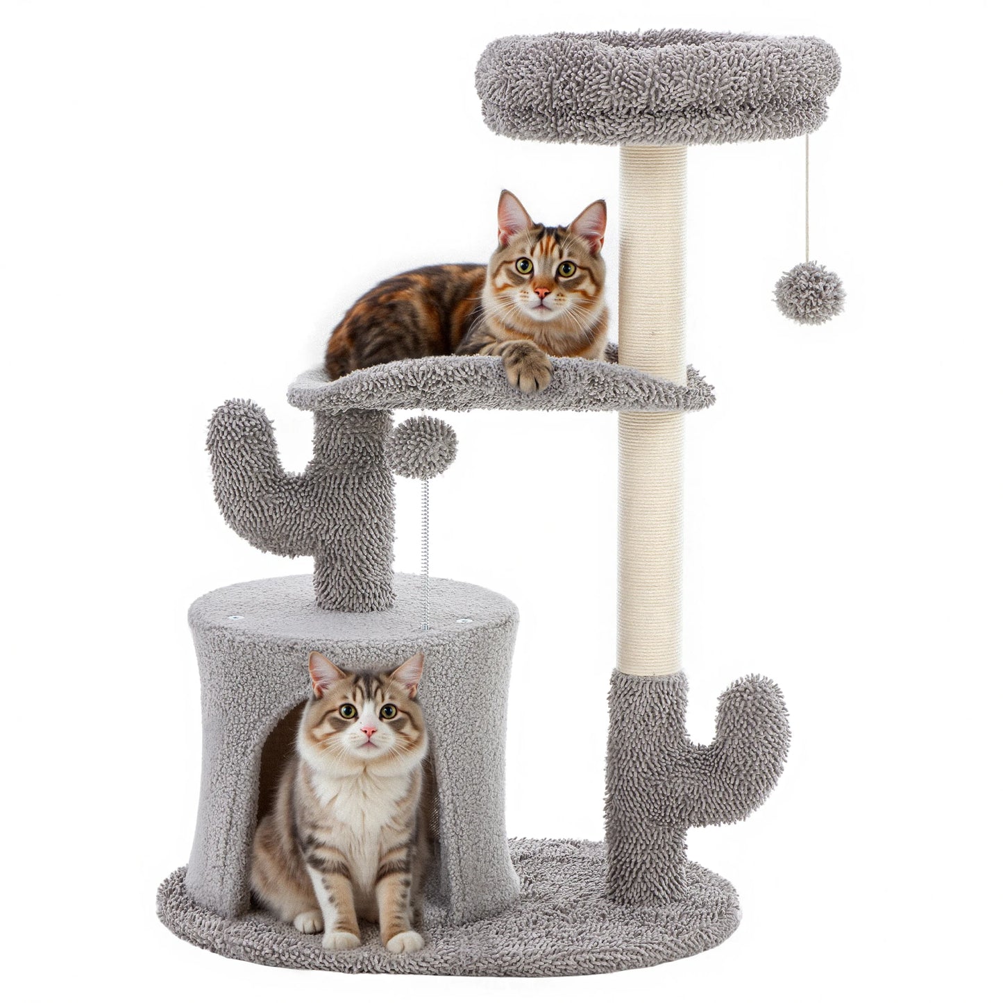 JHK Cat Tree Three Level Tower With Sisal Scratching Post