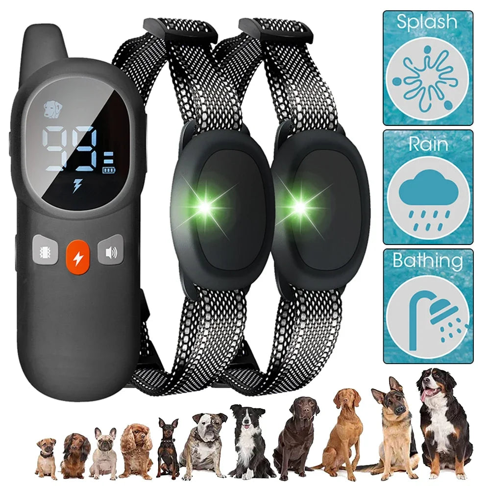 Electric Dog Training Collar With Remote Control Waterproof Vibration Sound Static Shock For All Dogs