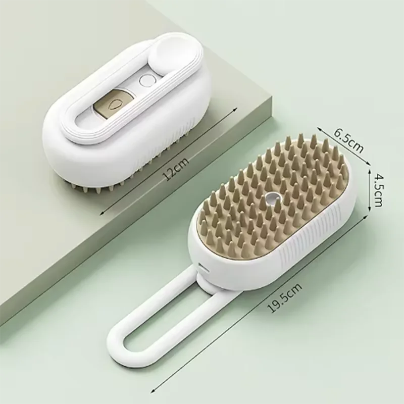 Cat Dog Pet Massage Brush With Steam Spray Folding Rotatable